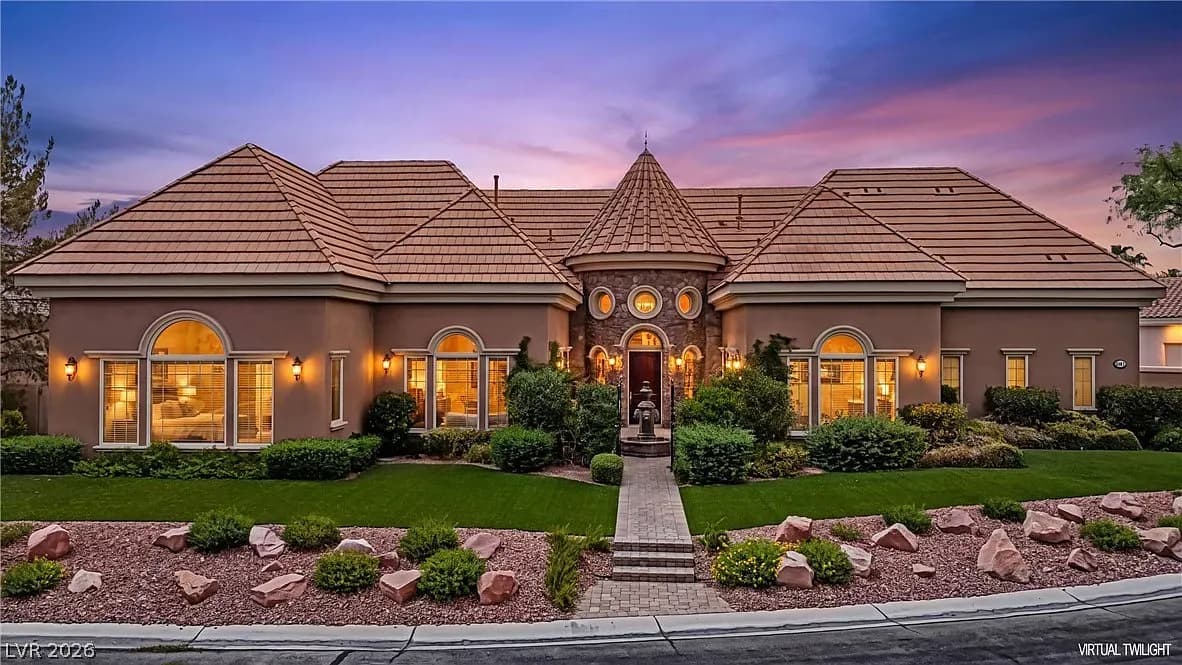 Las Vegas Luxury Home for Sale: 5067 Mountain Foliage Dr Offers French-Inspired Estate Living in Spanish Hills
