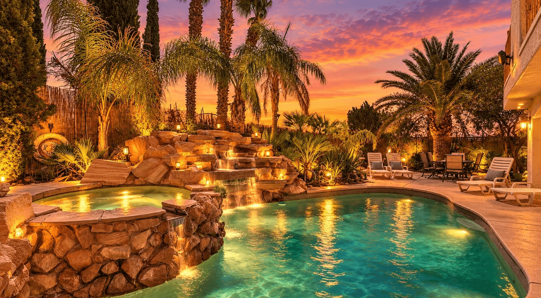 West Las Vegas Home for Sale: $614,900 Resort-Style Property with a Mirage-Inspired Pool and Waterfall
